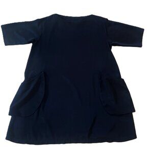 ITEMZ Chris Baumgartner LAGENLOOK Tunic Dress OS Black External Pockets Boat Nec